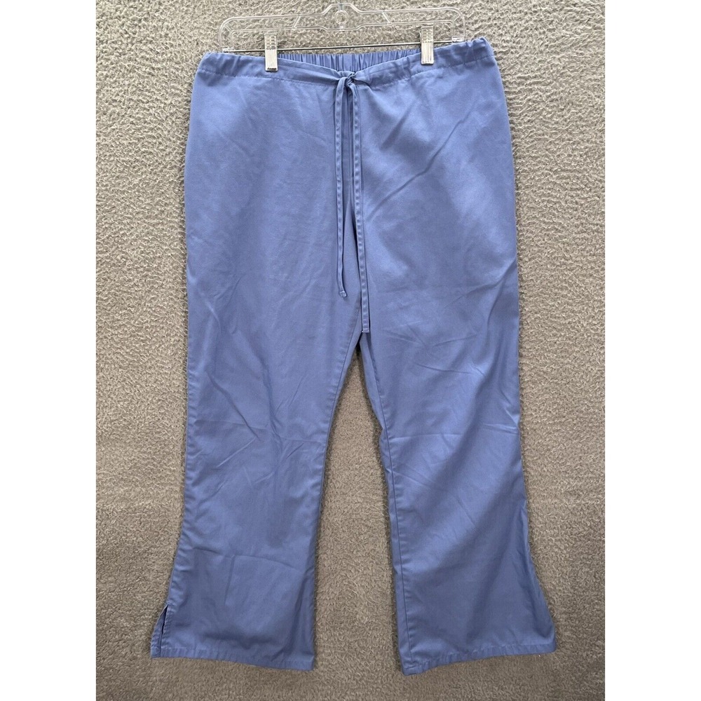 Cherokee Workwear Scrub Pants Womens Medium Blue Natural Rise Flare Leg Medical